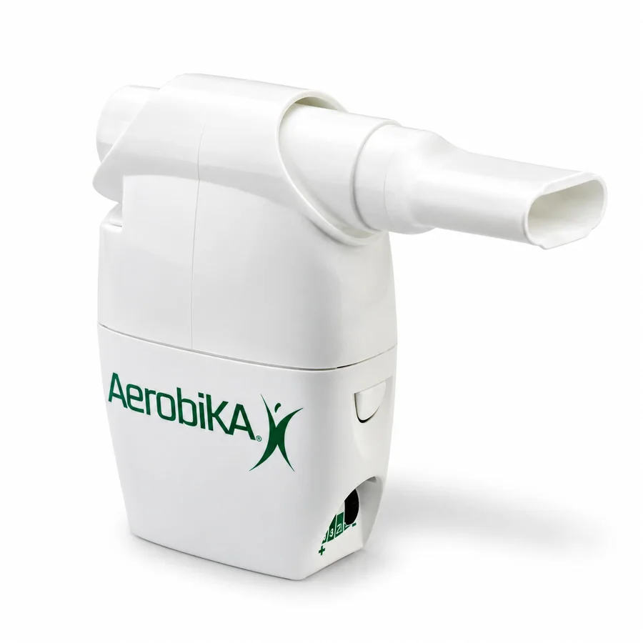 Aerobika device for moving mucus